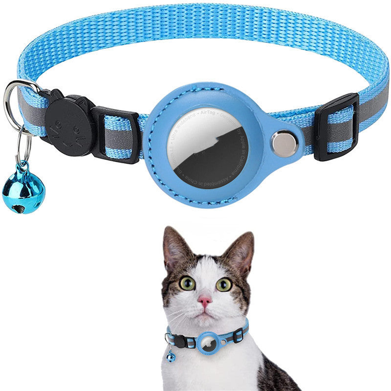 Never Lose Your Cat or Dog Again - Reflective Waterproof AirTag Collar Holder by PollyWillow | Protective Nylon Collar for Pets