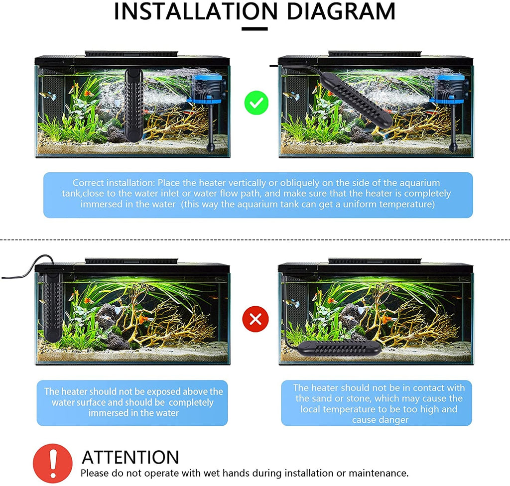 Submersible Aquarium Heater, 800W/1200W