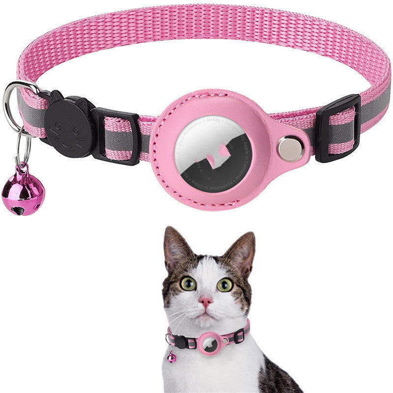 Never Lose Your Cat or Dog Again - Reflective Waterproof AirTag Collar Holder by PollyWillow | Protective Nylon Collar for Pets
