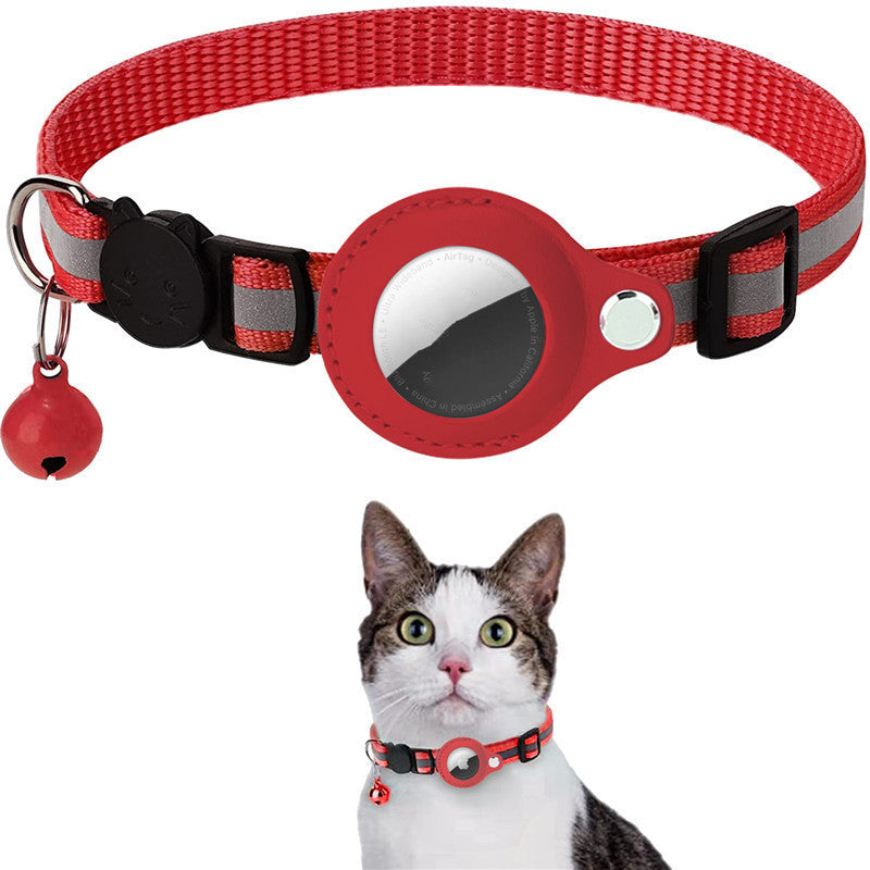 Never Lose Your Cat or Dog Again - Reflective Waterproof AirTag Collar Holder by PollyWillow | Protective Nylon Collar for Pets