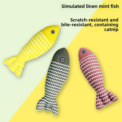 Pet Mint Fish Toy - Three Colors Are Randomly Issued, Shovel Officials Must Enter, Pet Mint Fish Toys, Suitable For Cats Of All Ages