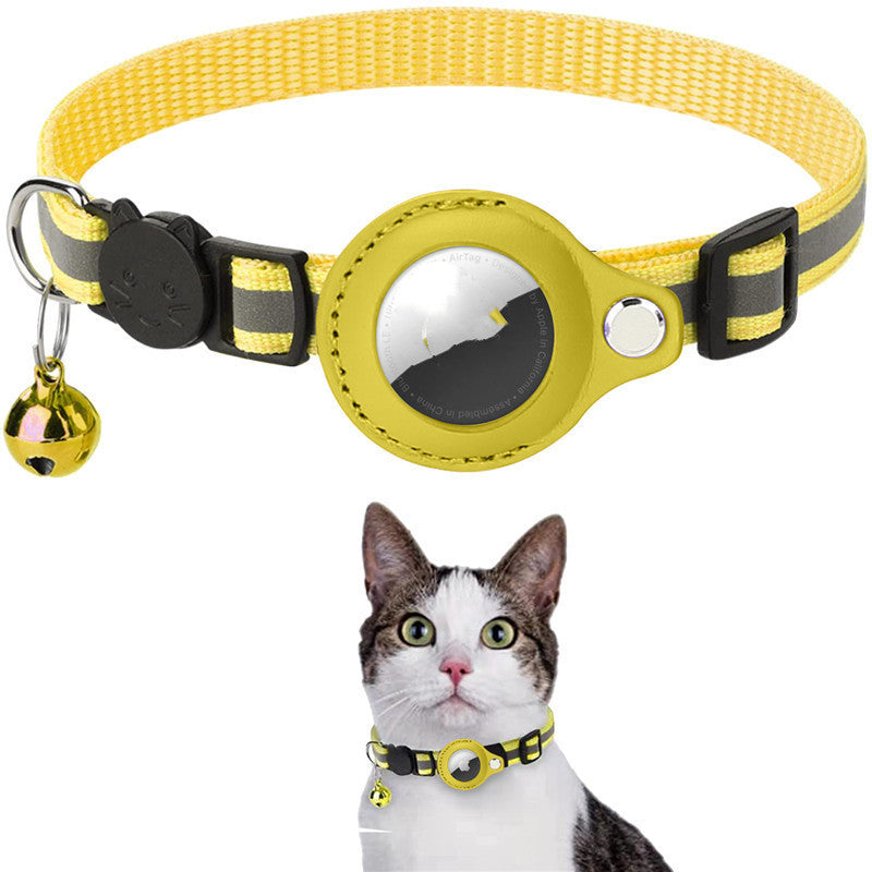 Never Lose Your Cat or Dog Again - Reflective Waterproof AirTag Collar Holder by PollyWillow | Protective Nylon Collar for Pets