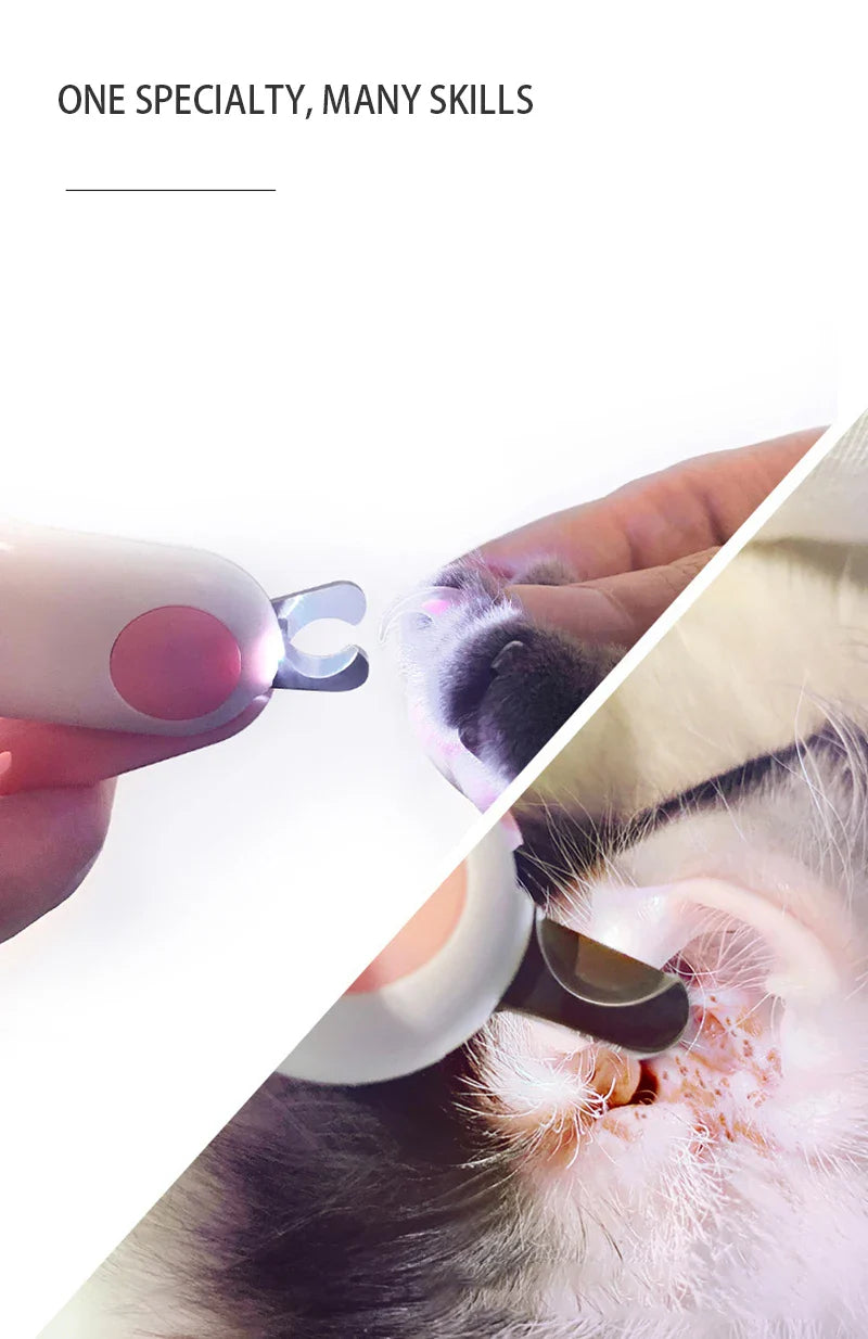 LED Pet Nail Clipper  Claw Grooming Scissors for Cats Small Dogs