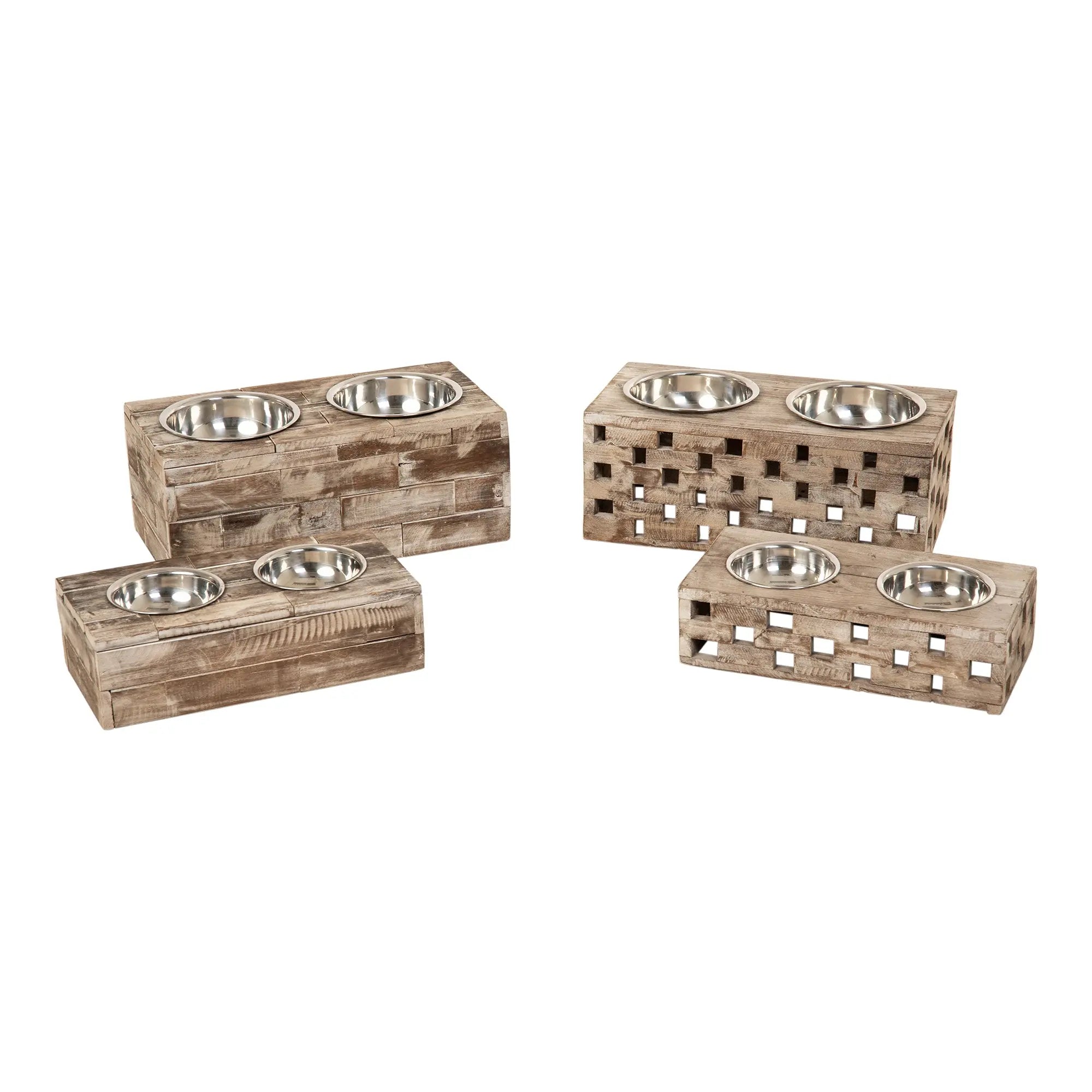 Huntley Pet Elevated Dog and Cat Double Bowl Feeder