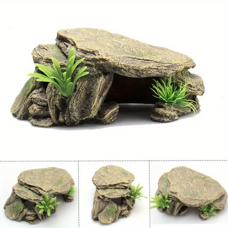 1PC Aquarium Turtle Tank Decoration Terrace Artificial Shelter Decor