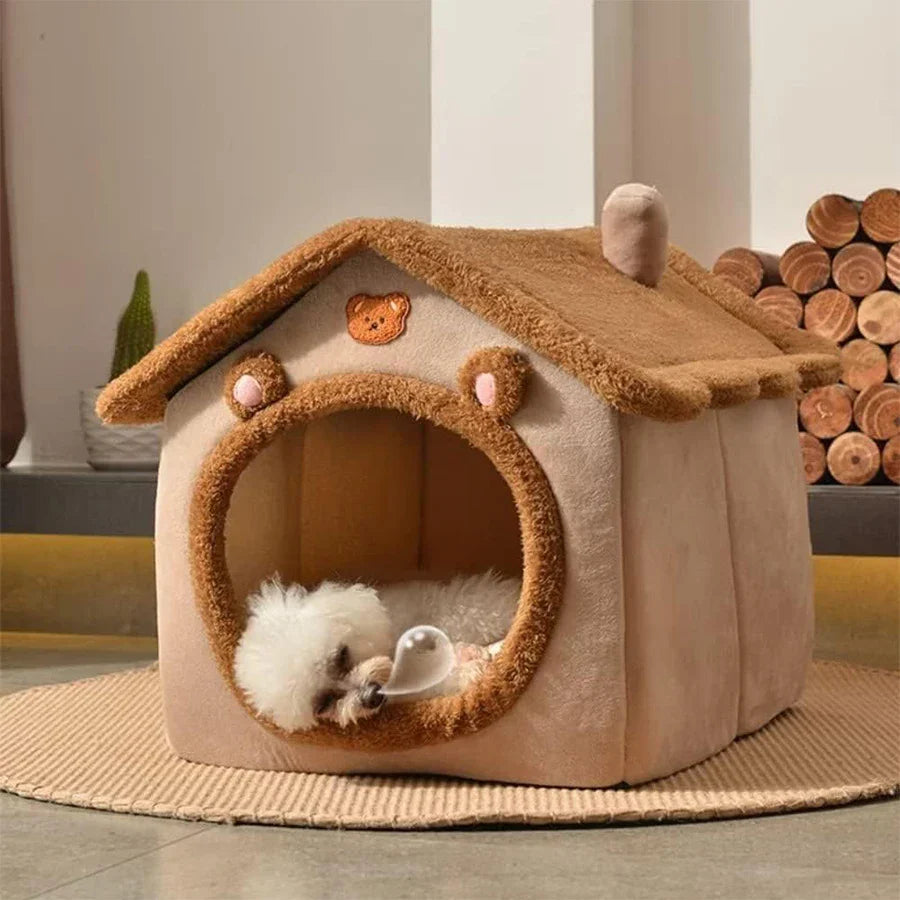 Foldable Pet House – Washable Bed for Small Dogs & Medium Cats