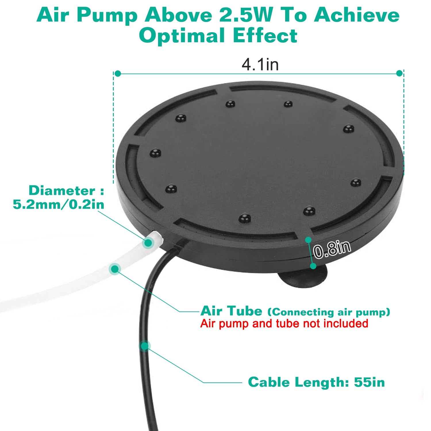 GBruno 4in LED Aquarium Air Bubble Lamp