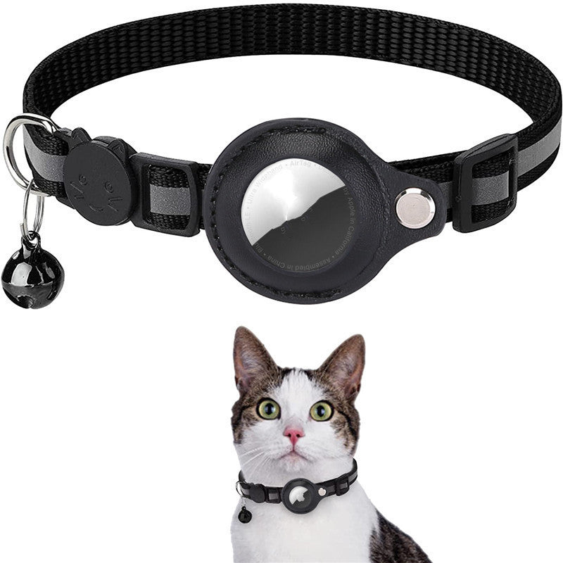 Never Lose Your Cat or Dog Again - Reflective Waterproof AirTag Collar Holder by PollyWillow | Protective Nylon Collar for Pets