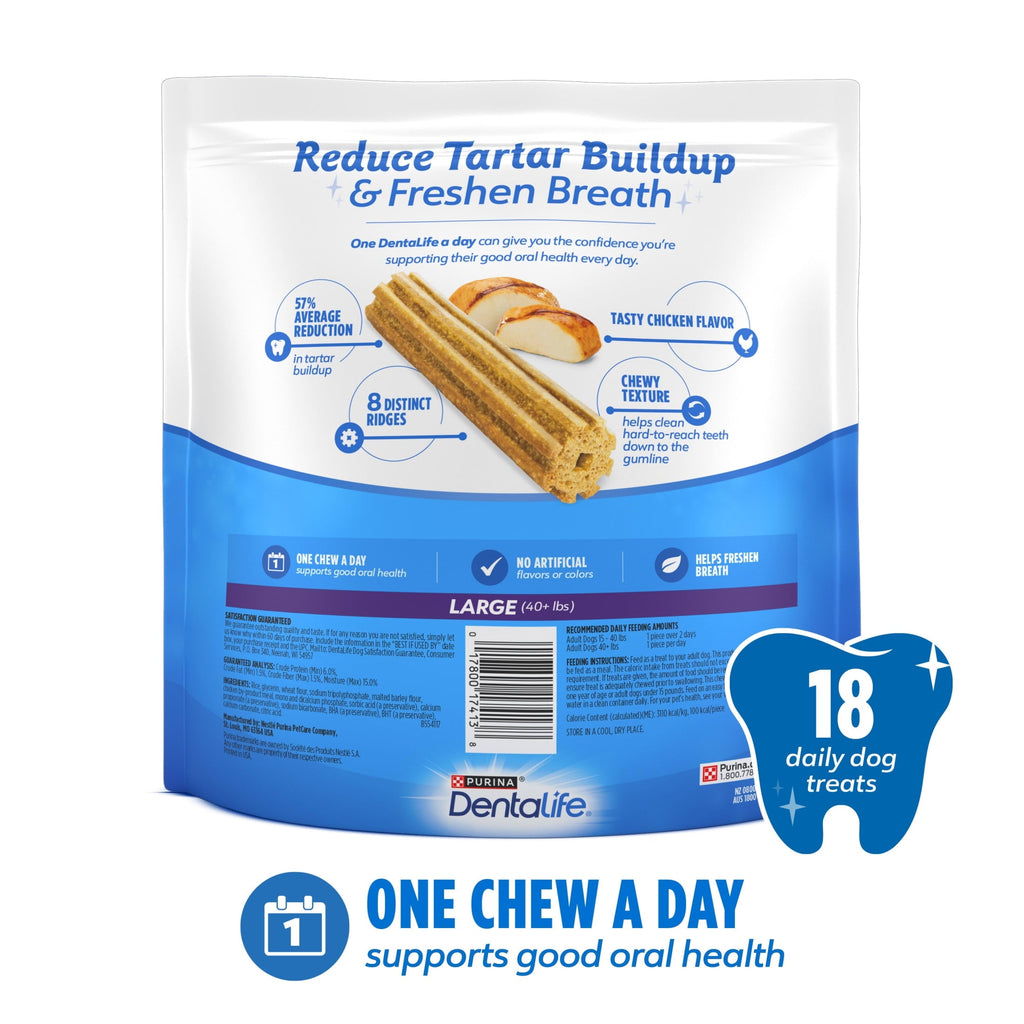 Purina  Daily Oral Care Large Dog Treats Dental Chews with Chicken