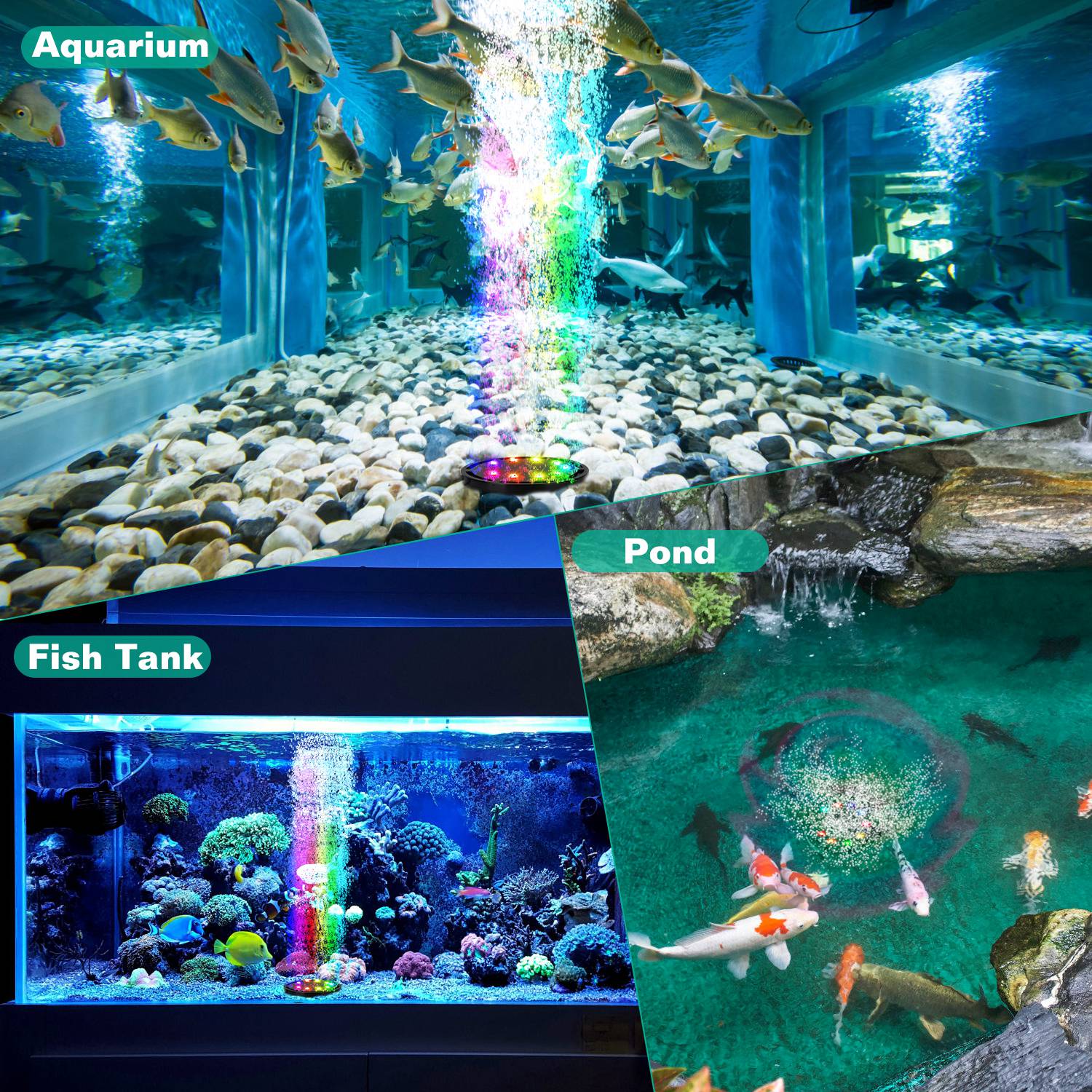 GBruno 4in LED Aquarium Air Bubble Lamp