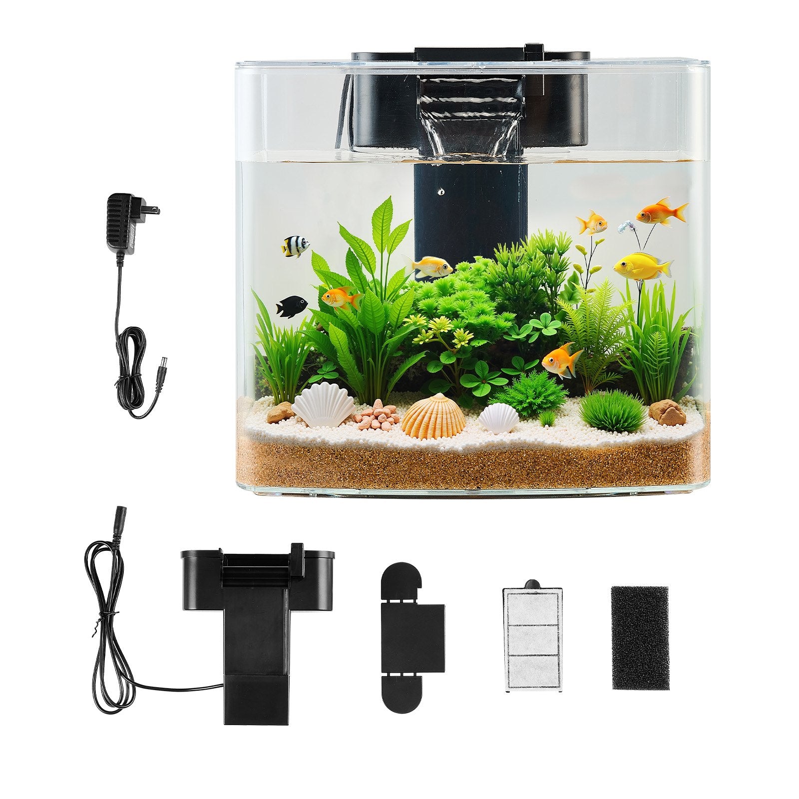 3.5 Gallon Fish Tank Aquarium Smart Arch Clear GPPS 3 Color Self Cleaning