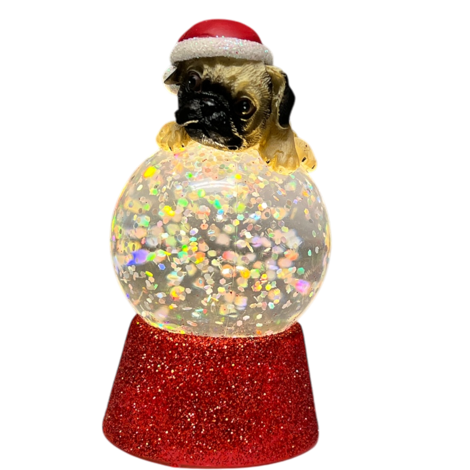 Lighted Pug Snowglobe