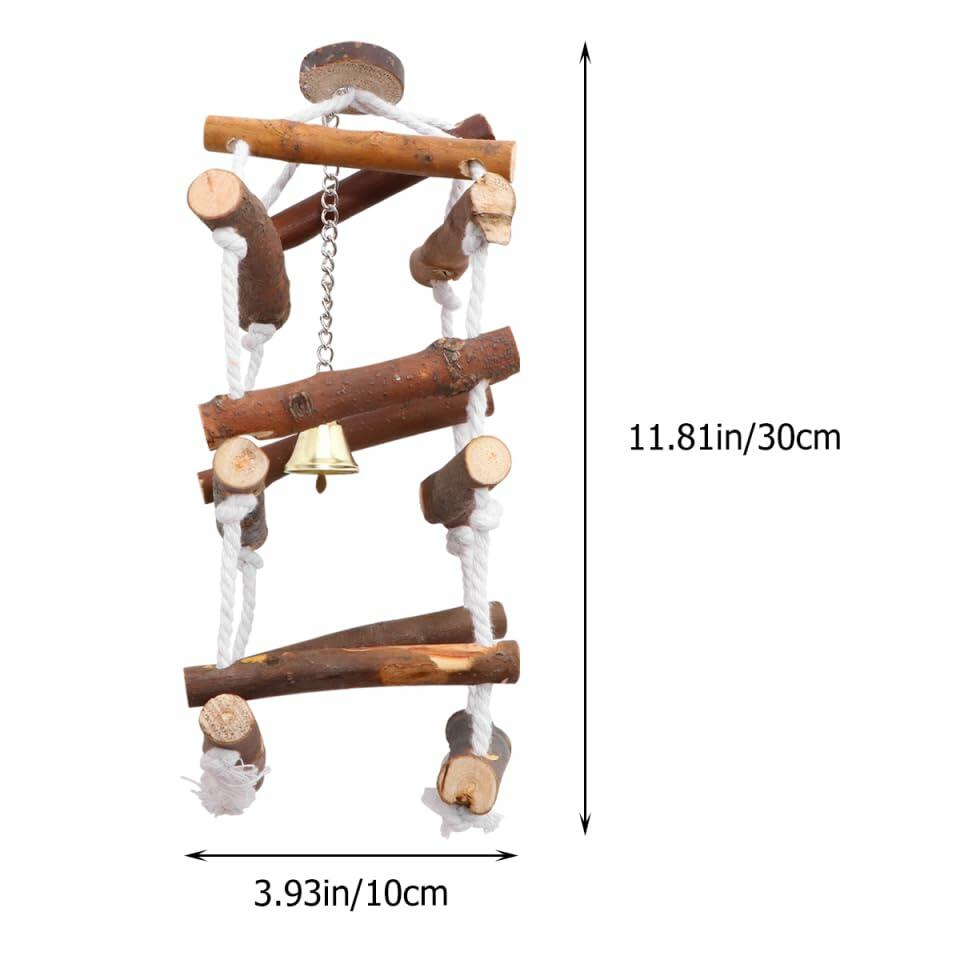 balacoo Wooden Bird Swing Perch Stand for Parakeets Conures Lovebirds