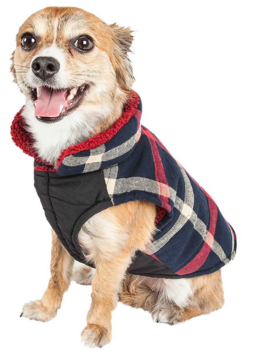 Pet Life ®  'Allegiance' Classical Insulated Plaid Fashion Dog Jacket