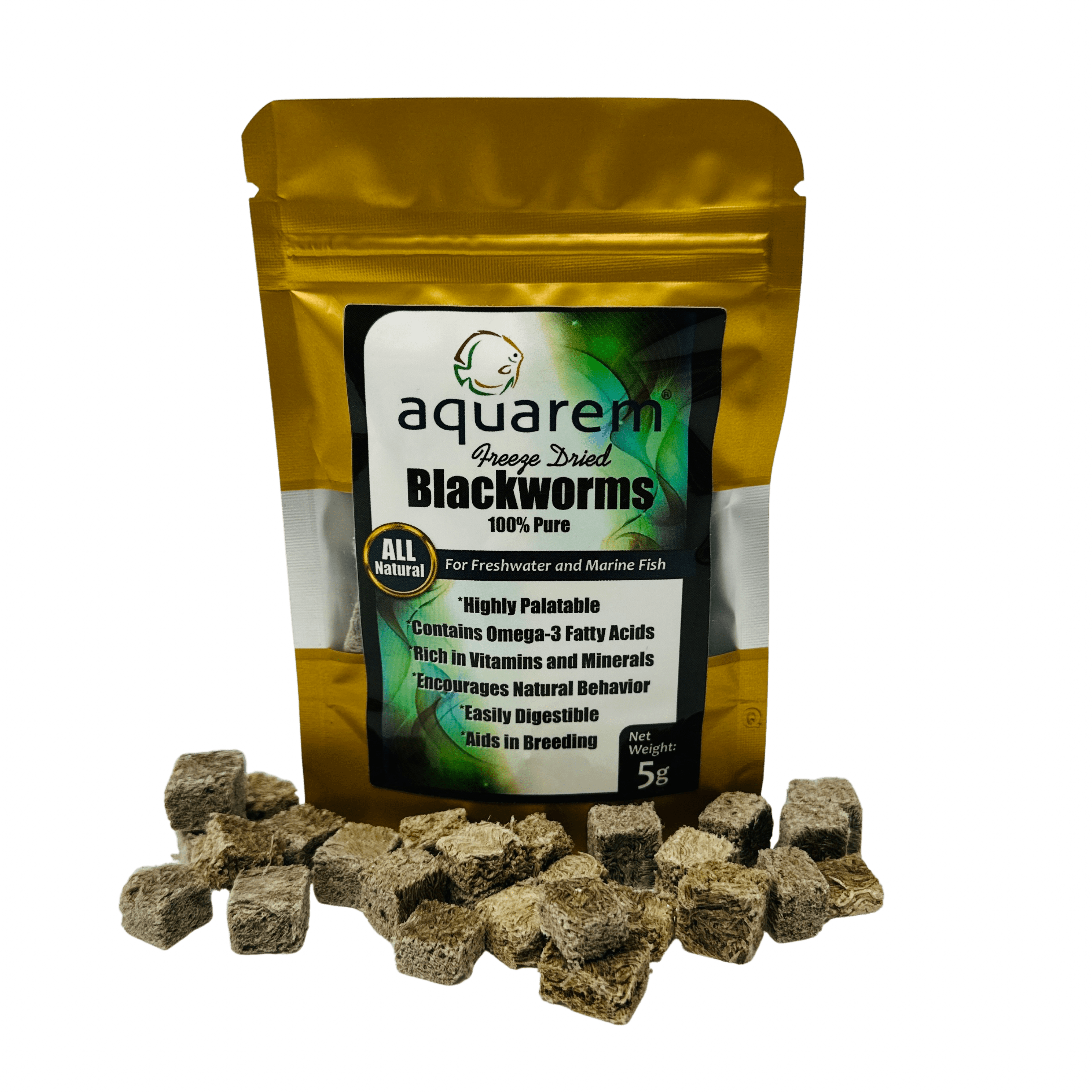 Super Cichlids Freeze-Dried Blackworms (All Natural, High Protein Fish Food)