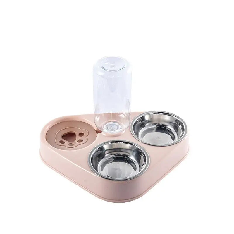 Pet Food Bowl w/ Automatic Drink Feeder